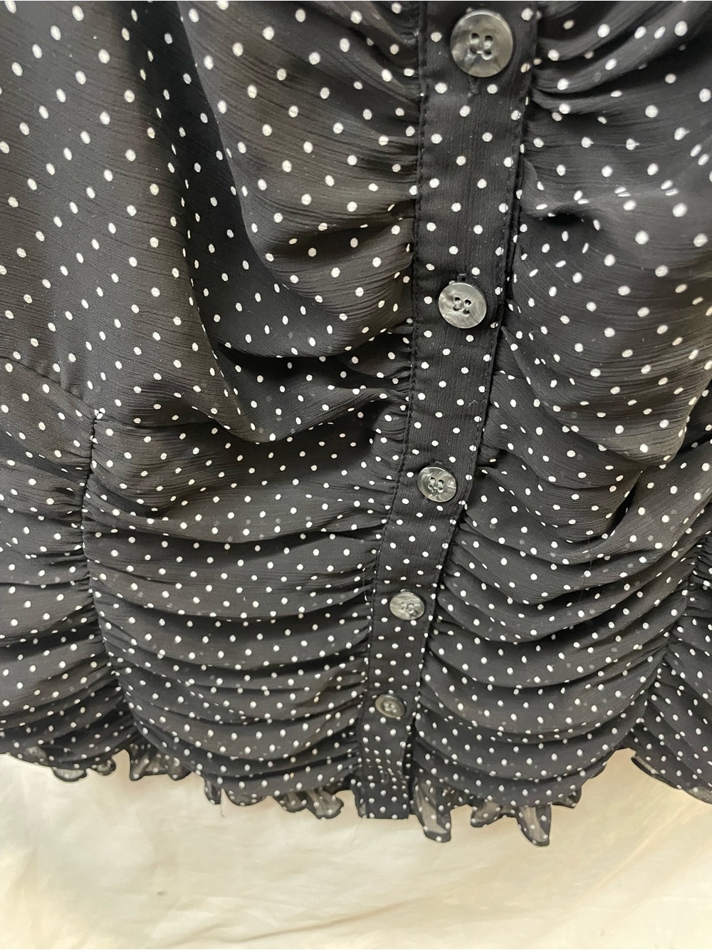 Bandolino Black with White Polka Dot Ruched Camisole sz 20w - Picture 4 of 4
